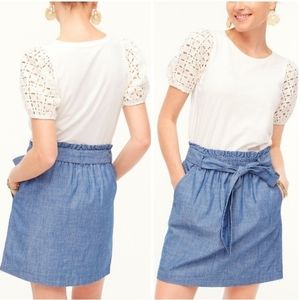 Chambray Paperbag Mini Skirt